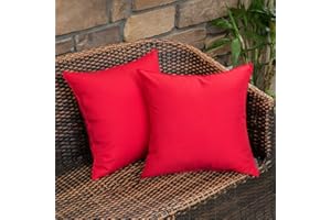 MIULEE Pack of 2 Outdoor Waterproof Throw Pillow Cover Home Décor Pillow Case Luxury Decorating Cushion Covers Protectors for Tent Park Bed Sofa Chair Couch Bedroom 45x45cm 18x18inch Red