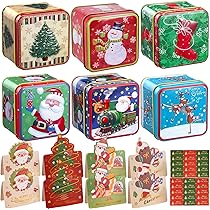 Scatola Di Latta Quadrata In Metallo Di Natale Set Candy Box Gift