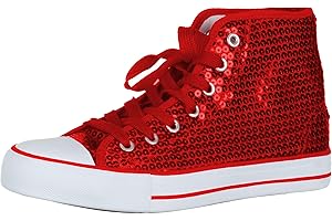 Brandsseller Damen Glitzer Sneaker Pailletten Halbhoch Damenschnürer Damenboots