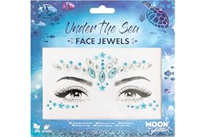 Face Jewels by Moon Glitter - Festival Face Body Gems, Crystal Make up Eye Glitter Stickers, Temporary Tattoo Jewels (Under The Sea)