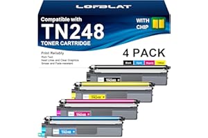 LOFBLAT TN248 TN 248 TN248XL Cartouche de Toner avec Puce Compatible pour Brother TN-248CMYK TN 248XL pour DCP-L3560CDW MFC-L8390CDW HL-L3240cdw MFC-L3760cdw DCP-L3520cdwe MFC-L8340cdw HL-L8240cdw