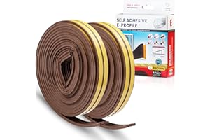 Sanojtape Taśma Sanojtape Do Uszczelniania Drzwi i Okien (2 Sztuki), Samoprzylepna, Chroniąca Przed Złą Pogodą, 16-Metrowy Profil E