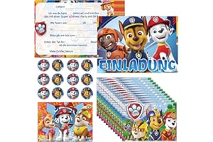 COQOYO Invitation Cards Children's Birthday Boys Girls 12 Pieces German Birthday Invitations, Party Invitations with Colourful Envelopes and Round Stickers, Cartoon Invitation Set for Children's Party