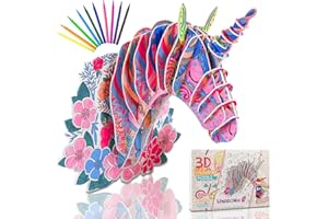 Licorne Jouet Fille Puzzle à colorier 3D Licornes - Geeke | Activites Manuelles pour Enfants avec Loisirs créatifs | Cadeau Fille 6 7 8 9 10 11 12 Ans pour Anniversaire & Noël | Licorne Fille
