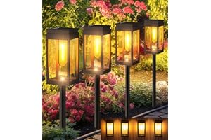 ULIGHTOWN Solar Lights Outdoor Garden, 4 Pack IP65 Waterproof Solar Garden Lights with Double Layer, CIS-57798