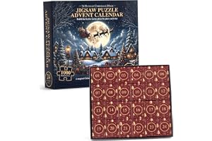 Julkalender 2026 24-dagars pussel adventskalender stil 1 | 24-dagars nedräkning, julby scen, papperspussel, kul för barn och vuxna