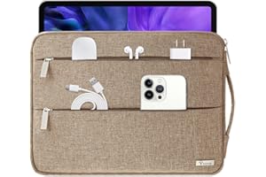Voova Funda Portatil 11,6-13,6 Pulgadas (30,5×21,5×2,5 CM),Ordenador Impermeable Compatible 13,3 MacBook Air & Macbook Pro M2 M1 2020-2022,iPad Pro 12,9", Lenovo Sumsung DELL ASUS HP Acer, Caqui