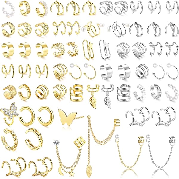 FANCH 12 stuks oormanchet oorbellen zonder perforatie voor vrouwen verstelbaar goud 14K oorbellen clip oorbellen nep kraakbeen helix oorbellen zijn licht, hypoallergeen, Koper