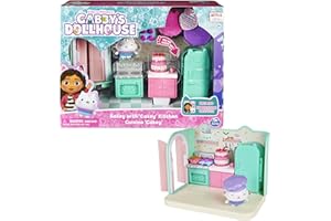 DREAMWORKS GABBY'S DOLLHOUSE - Deluxe Raum, Bakey with Cakey, Küche mit Kuchi (engl. Cakey), 3 Möbelstücken und 2 Überraschungsboxen mit Zubehörteilen, geeignet für Kinder ab 3 Jahren