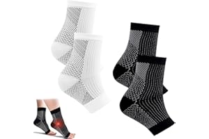 MHDUYEG Calcetines Compresion 2 Pares Calze Elastiche a Compressione Graduata Ideal Para El Alivio De Fascitis Plantar y El Soporte Del Tobillo Para Mujer y Hombre Blanco y Negro L/XL