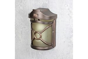LICHT-ERLEBNISSE Zewnętrzna lampa ścienna metalowe szkło w kolorze brązowym antyczny krem ​​IP44 balkon ogrodowy D: 15 cm E27 maks. 60W Rustykalna niskooślepiająca lampa zewnętrzna tarasowa DON