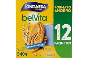 Fontaneda Belvita Galletas con Leche y 5 Cereales Completos enriquecidas con Hierro, Calcio y Magnesio Formato Ahorro 540g