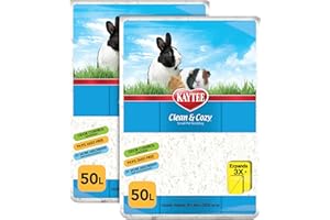 Kaytee Clean & Cozy - Paquete de 2 lechos de Papel Blanco, Fabricados para Animales pequeños, 100 litros