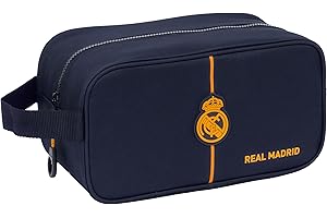 Safta Real Madrid 2ème équipe 24/25 - Sac à Chaussures Moyen, Multifonction, Sport, extrascolaire, Football, Confortable et Polyvalent, 29 x 14 x 15 cm, Couleur Bleu Marine, Bleu Marine, Estándar,