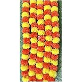 SPHINX Artificial Marigold Flower Garlands–Fluffy Marigold Strings for Diwali,Pooja,Wedding,Festival,Housewarming,Home,Mandir