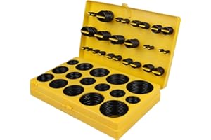 STARVAST 420pcs O-Ring Seal Gasket, Washer Seals Assortment Kit for Automotive Mechanics O-Ring Silicone Rubber Gasket and Repair Tool Box (Yellow)