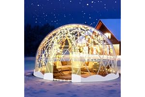 GAONALA 4.6M x 2.9M Gewächshaus Gartenkuppel Igloo für 4–7 Personen, Geodätische Blasenzelt mit TPU-Klar Abdeckung, Durchsichtiges Kuppelzelt für Hinterhof, Hochzeit, Weiße