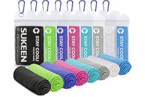 Sukeen [8 Pack Cooling Towel (40"x12"),Ice Towel,Soft Breathable Chilly Towel,Microfiber Towel for Yoga,Sport,Running,Gym,Workout,Camping,Fitness,Workout & More Activities