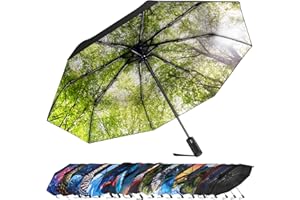 ZUOYOUZ Parapluie de voyage coupe-vent pour pluie, protection solaire, protection UV, parapluie de golf, motif 3D, parapluie pliable portable pour homme et femme