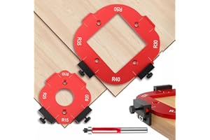 ZEXUPORIUM 2 Stück Frässchablone Oberfräse, R10-R50 Schablone Oberfräse mit Bündigfräser, 4 in1 Schablone für Oberfräse, für Holzbearbeitung DIY， Radius Jig