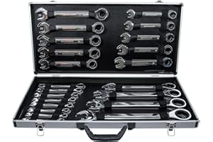 BGS Diy 30009 | Zestaw kluczy płasko-oczkowych z grzechotką | 6 - 32 mm | 22 szt.