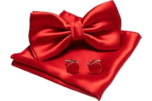 JEMYGINS Papillon Uomo Regolabile in Diversi Colori con Fazzoletto e Gemelli