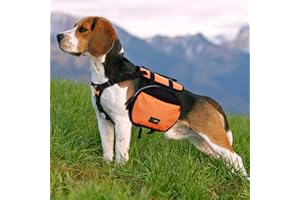 Ownpets Dog Backpack Saddlebag with Adjustable Strap, Waterproof and Lightweight Dog Saddle Bag Harness, Dog Pack Hound for Camping, Traveling and Hiking, M size