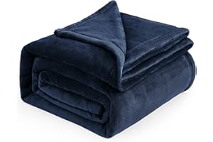 Bedsure Manta Cama 180 Invierno - Manta Sofa Extra Grande de Franela Suave, Mantas 270x230 cm Cubre Sofas, Azul Marino