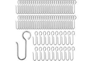 ChAusa 80 Pezzi Ganci per Tende, Binario per Tende, Ganci per Tende in Metallo, Anelli per Tende con Ganci, Rulli per Binario Della Tenda per Tende e Tende per Porte, Argento