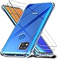 Ferilinso Etui na Xiaomi Redmi 9C z 2 szt. ochraniaczy ekranu, przezroczyste etui Xiaomi Redmi 9C, folia ze szkła hartowanego