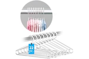 ‎LALOONA BABY BEDDING LaLoona Babykleiderbügel Set - 22 Stück Kunststoff Kinderkleiderbügel - schmale Baby und Kinder Kleiderbügel mit rutschfestem Hosensteg - Weiß