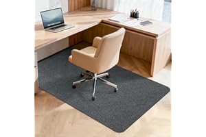 BesWin Office Chair Mat for Hard Floor, 90 x140 cm Heavy Duty Floor Protector Mat for Office Chair on wooden/Tile Floor, Anti-Slip Desk Chair Mats for Home Office, Easy Glide and Clean, Grey