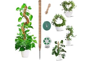 ZOFORY Moosstab, 120 cm Moosstab für Monstera, Rankhilfe Monstera, Pflanzenstütze, Rankhilfe Zimmerpflanzen, Pflanzenstab, Moss Pole mit Zubehör, Kokosstab Monstera, für Kletterpflanzen im Innenbereich
