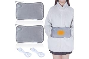 Honoson 2 Pcs Hand Warmers USB Electric Hand Warmer Portable Graphene Heated Muff with 3 Levels Heat Modes for Women Men Hunting Camping (Power Bank Not Included)