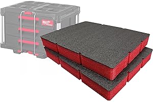 Shadow Foam Easy Peel – Inserti in schiuma per cassetti Milwaukee Packout Tool Box [rosso 50 mm Twin Pack] Cut and Peel inserti in schiuma per l'organizzazione degli attrezzi, Kaizen, 5s, contenitore
