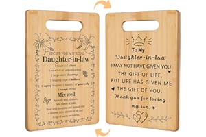 AMOSKING Daughter in Law Gifts,Best Birthday Mothers Day Gifts for Daughter in Law from Mother in Law,Unique Engraved Cutting Board Decorations Present