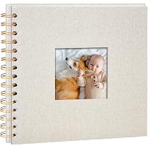 Album fotografico fai da te, 20,3 x 20,3 cm, copertina rigida, carta kraft bianca, pagina gialla, per matrimoni e anniversari (giallo, 20,3 cm