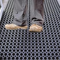 Zerbino In Gomma Antiscivolo A Griglia - Spessore 15mm, Drenante, Per Esterni E Ambienti Di Lavoro, 100x150 Cm - Foto 6