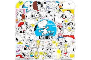 Yangsiw Snoopy Stickers for Water Bottle and Laptop, Waterproof Durable Trendy Vinyl Hydro Flask Decal for Teen Girl, Compute, Phone, Skateboard, Guitar 50pcs
