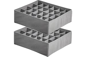 TLOXO Cassetto Organizer per Calzini,2 Confezioni,24 scompartimenti, organizzatori per Biancheria Intima, scatole per riporre Calzini, Reggiseni