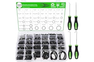 Knpwer 1225 Stück 32 Größen Dichtungsringe Set O Ringe Sortiment,Nitrilkautschuk Gummi Dichtungen Ringe,Oel Benzin Säure und hitzebestaendig mit 4 Pick & Hook