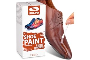 SULPO Colore per Scarpe - Colore per Pelle Marrone Chiaro 75 ml - Ideale per Cura del Cuoio Genarato - Efficace Cura del Cuoio per Scarpe, Borse e Accessori