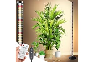 KingSom Lampe de Croissance pour Plantes, Spectre Complet, 40-125cm Réglable en Hauteur, LED Horticole pour Semis, Intérieur avec Télécommande, Chronométrage et Pied