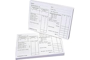 Exacompta - Ref P100Z - Guildhall PAYE Wage Slips Pad (100 Sheets Per Pad) - 127 x 89mm in Size, Pre-Printed Pages, Easily Removed Sheets, FSC-Certified