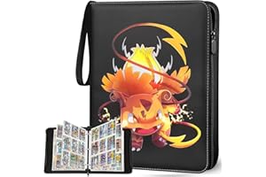 FUXGAOZH Classeur Carte,Capacité de 50 pages de 900 cartes, Porte Cartes, Organisateur de Cartes,Porte Cartes en cuir imperméable fermeture éclair, un cadeau les garçons et les filles (R900)