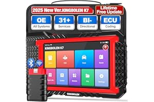 ‎KINGBOLEN KINGBOLEN K7 Obd2 Diagnosegerät für Alle Fahrzeuge,Bi-Direktionale Diagnosegerät Auto Lebenslang Kostenloses Update,kfz Tester mit Alle Systemdiagnosen,ECU-Kodierung,36+ Dienst Zurücksetzen.