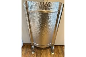 KROKODILZANGE Ofenschirm mit Füßen Silber verzinkt Farben 91 x 46 cm gehämmert Hitzeschutz