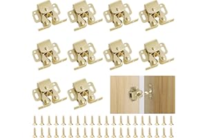 YEYIT Zatrzaski meblowe, 10 sztuk, mocne zatrzaski do szafy, drzwi szafy, ze śrubami, zatrzaski meblowe, przyczepy kempingowej, drzwi szafy, drzwi szafy, kuchni, kolor złoty