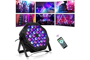 BrightWish Disco Lights for Parties, 36 LED Stage Lights with DMX & Remote Control, 7 Mode RGB Effect for DJ Events, Kids Party, Club, Bar, Home Birthday