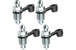 ANBOO 4 Stück Motorrad Entlüftungsschraube M10x1mm Nippel Entlüftungsschraube mit Staubkappe für Scheibenbremse Bremssattel Schrauben Motorräder Autos Bremspumpen